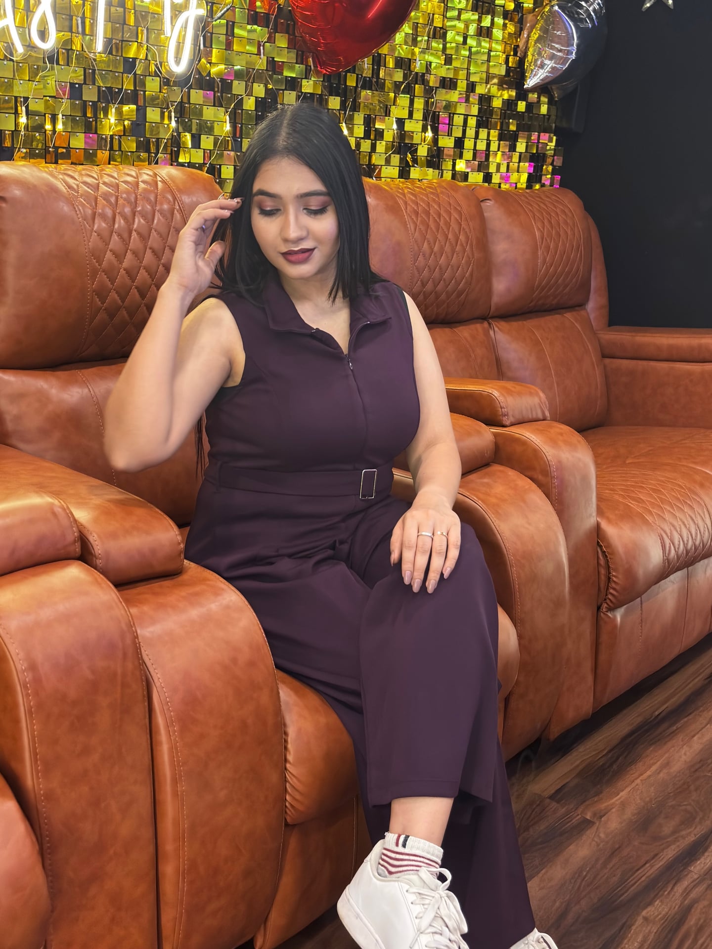Plum Belted Jumpsuit & Streetwear