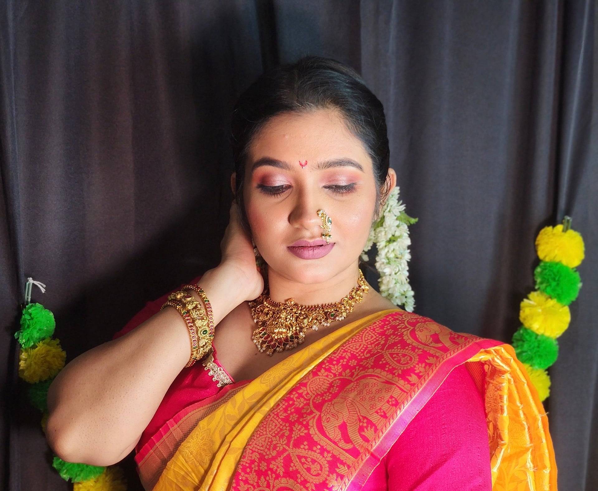 Profile & Temple Saree Posture